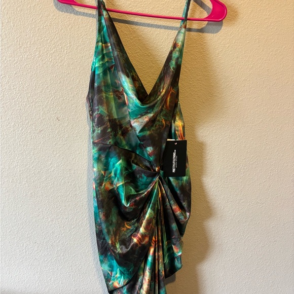 Elegant Multicolor Draped Dress - Picture 5 of 5